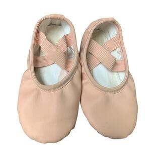 DyingSwan Toddler Girls 6T Pink Ballet Slippers Soft Leather No Tie Dance Shoes